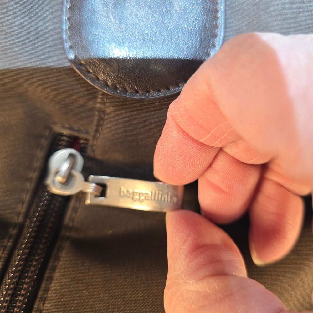 Baggallini Convertible Backpack Sling Bag Brown Nylon Red Lining Travel Purse - Picture 13 of 13